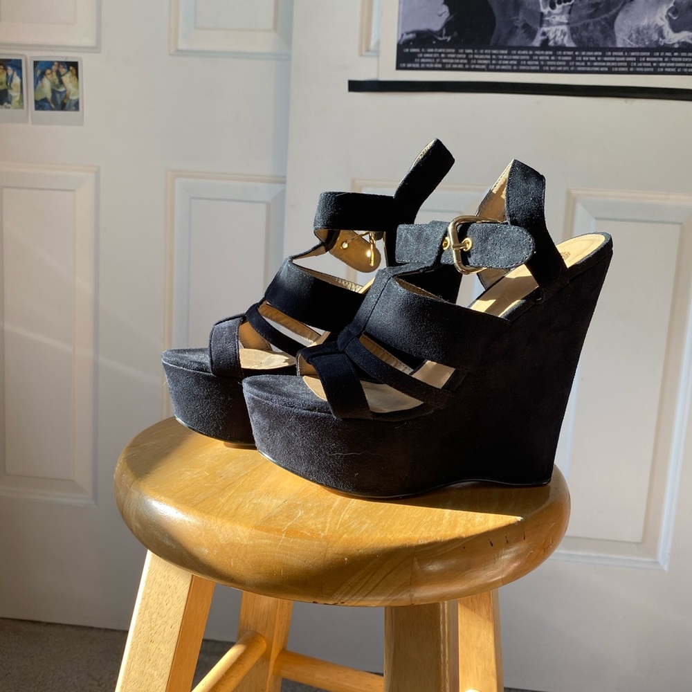 River Island Erika Cut Out Platform Wedges